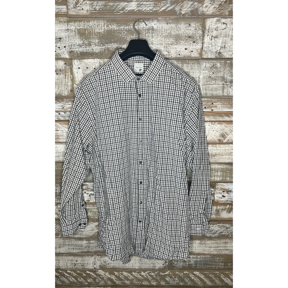 J. Ferrar Mens Super Slim Fit‎ Plaid long sleeve dress shirt 34/35